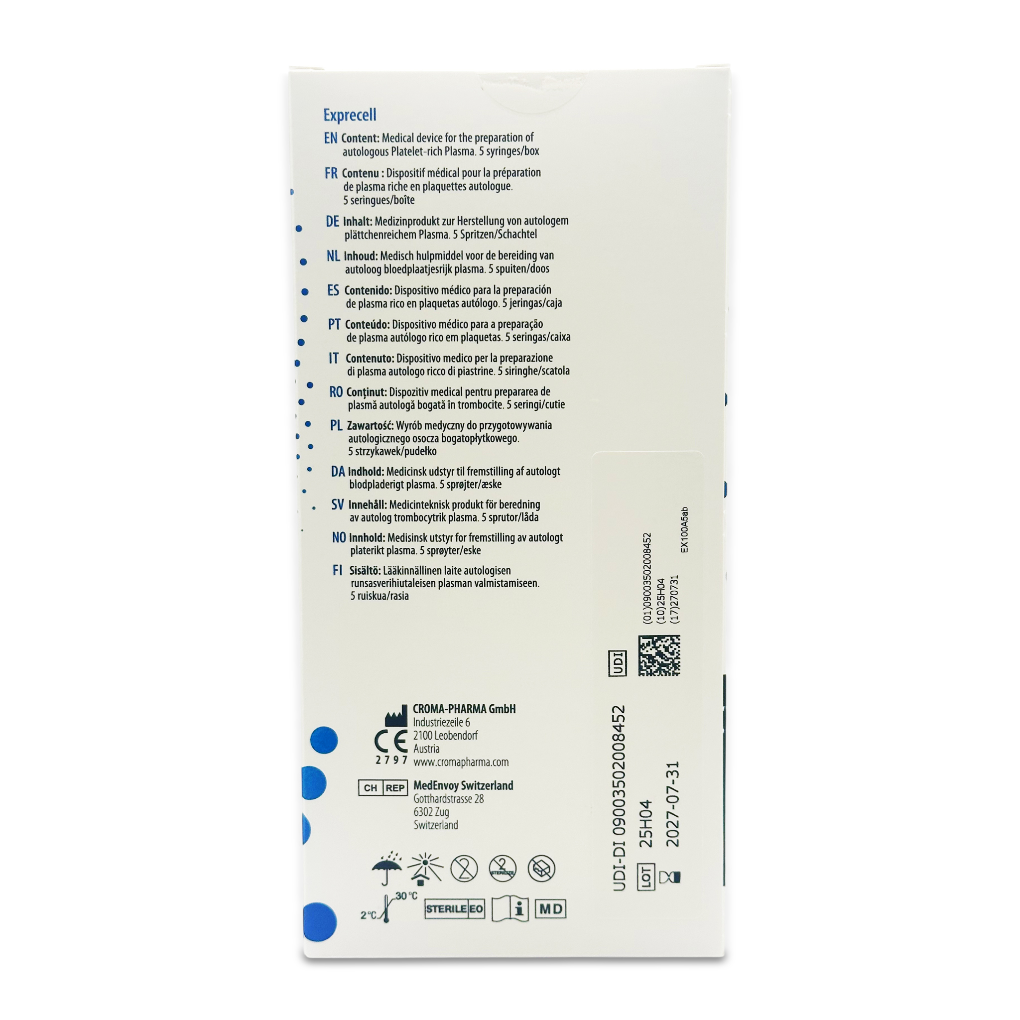 Croma Exprecell Autologous PRP (5 x 18ml Per Pack)