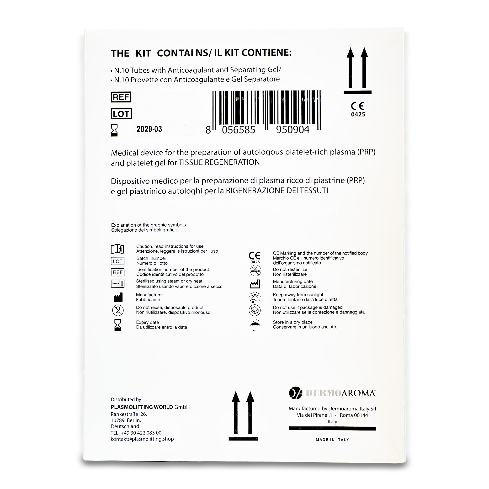 Plasmolifting D-PRP Röhrchen (10 x 9 ml)