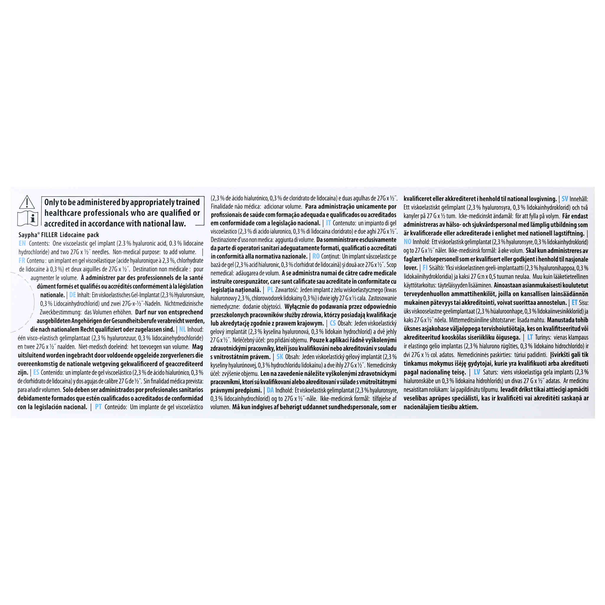 Saypha Filler mit Lidocain (1 x 1 ml) Saypha Filler mit Lidocain (1 x 1 ml)