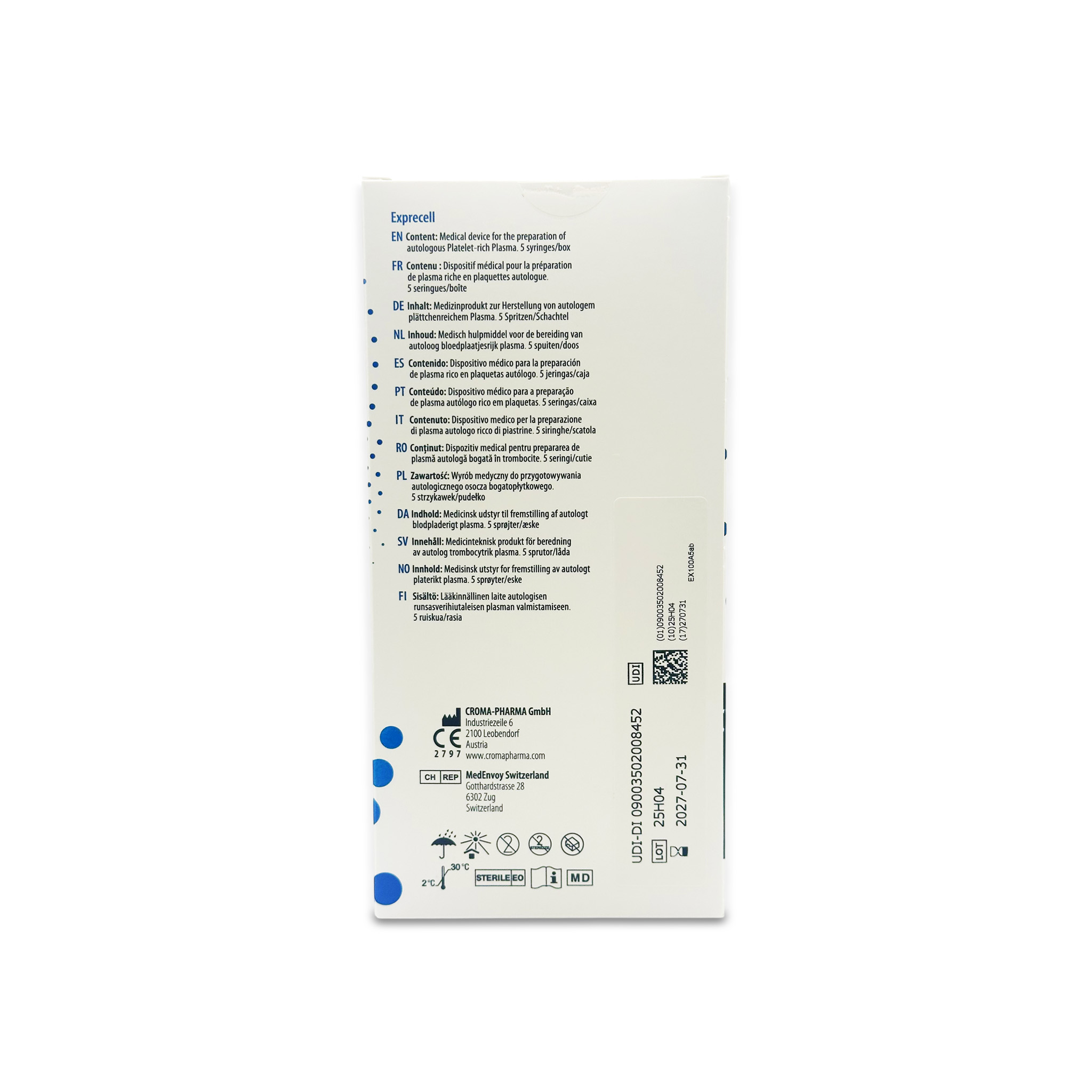 Croma Exprecell Autologous PRP (5 x 18ml Per Pack)