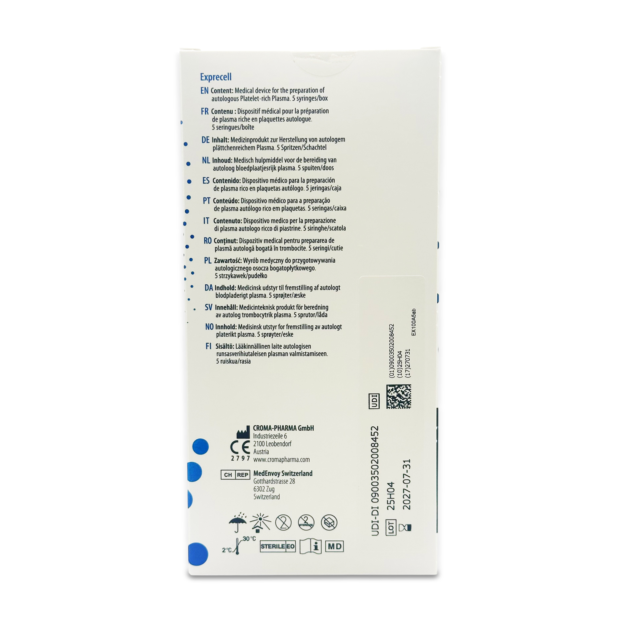 Croma Exprecell Autologous PRP (5 x 18ml Per Pack)